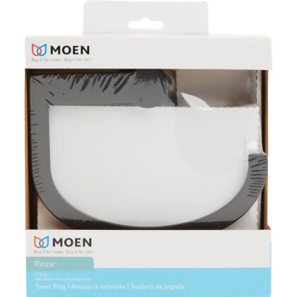 Moen Rinza Towel Ring, Matte Black Y1186BL alternate image