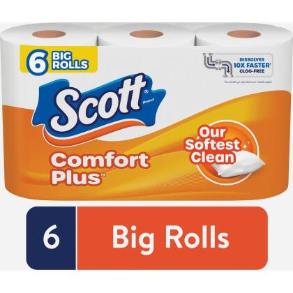 Scott Comfort Plus Toilet Paper (6 Big Rolls) 51434 Pack of 8 alternate image
