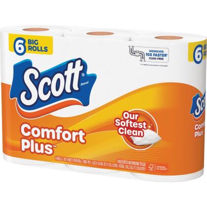 Scott Comfort Plus Toilet Paper (6 Big Rolls) 51434 Pack of 8 alternate image