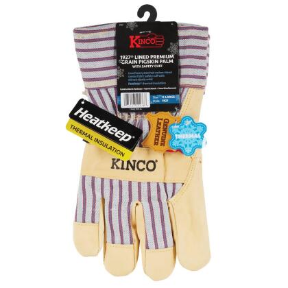 Kinco Otto Striped Men's XL Pigskin Leather Palm Winter Work Glove 1927-XL alternate image