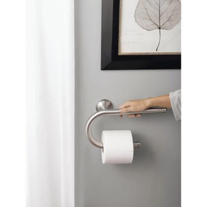 Moen 8 In. Grab Bar with Toilet Paper Holder, Brushed Nickel LR2352DBN alternate image