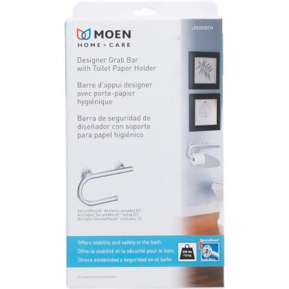 Moen 8 In. Grab Bar with Toilet Paper Holder, Brushed Nickel LR2352DBN alternate image