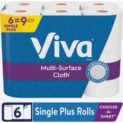 Viva Multi-Surface Cloth Choose-A-Sheet Single Plus Paper Towels (6 Single Plus) alternate image
