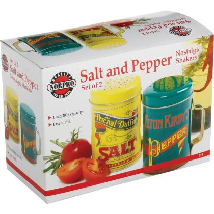 Norpro 10 Oz. Tin Nostalgic Salt & Pepper Shaker Set 713 alternate image