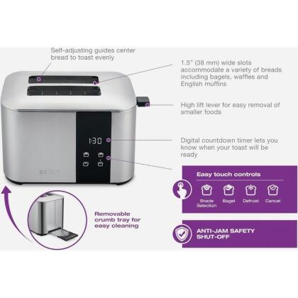Salton 2-Slice Stainless Steel Digital Countdown Toaster ET2137 alternate image