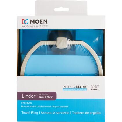 Moen Lindor Towel Ring, Spot Resist Brushed Nickel MY8786BN alternate image