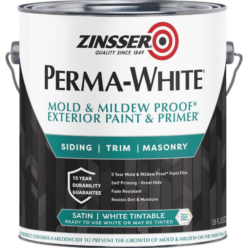 Zinsser PermaWhite WhiteTintable Satin Gallon Mildew