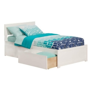 Orlando Twin Flat Panel Foot Board w/ 2 Urban Bed Drawers White - All Orlando Twin Flat Panel Foot Board w/ 2 Urban Bed Drawers White - All