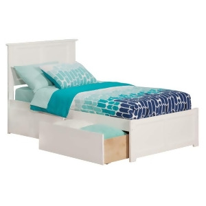 Madison Twin Flat Panel Foot Board w/ 2 Urban Bed Drawers White - All Madison Twin Flat Panel Foot Board w/ 2 Urban Bed Drawers White - All