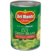 Del Monte Cut Green Beans, No Salt Added, 14.5 Oz Del Monte Cut Green Beans, No Salt Added, 14.5 Oz