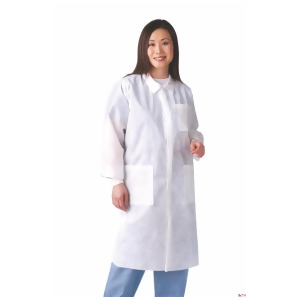 Disposable Knit Cuff / Traditional Collar Multi-Layer Lab Coats White Small Nonsw100l Large 30 Each / Case - All