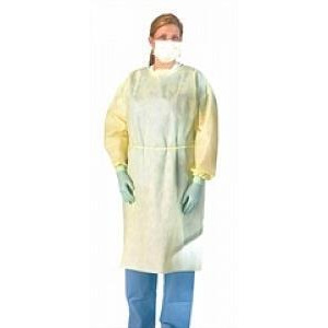 Medium Weight Multi-Ply Fluid Resistant Isolation Gown Yellow X-Large 100 Each / Case - All