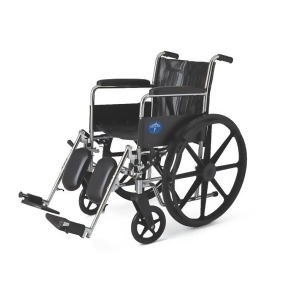 Medline 2000 Wheelchair Black Uphol Remov Full Arm Leg-Rest 18 x 16 1 Each / Each - All
