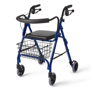 Deluxe Rollator with 6 Wheels Blue 1 Each / Case - All