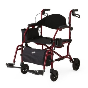 Combination Rollator/Transport Chair Red - All