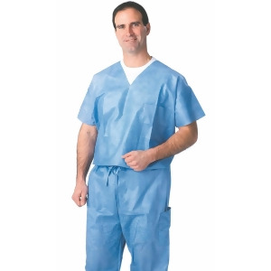 Disposable Scrub Shirts Blue Medium 30 Each / Case - All