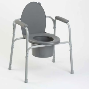 Invacare Corporation 9630-4 All-In-One Gray Coated Steel Commode 4 Each / Case - All