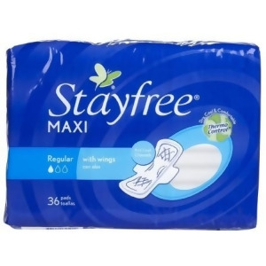 Feminine Pad Stayfree Maxi with Wings Regular Absorbency 250 Each / Case - All