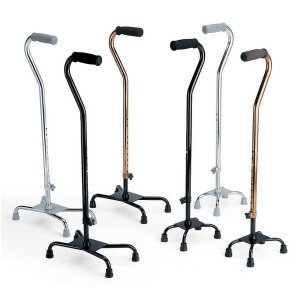 Aluminum Quad Cane Black Small Base 2 Each / Case 1 Case - All