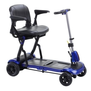 Drive Medical ZooMe Flex Ultra Compact Folding Travel 4 Wheel Scooter Blue - All