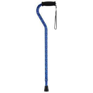 Aluminum Adjustable Offset Cane Blue Wave 30 39 Height Adjustment - All