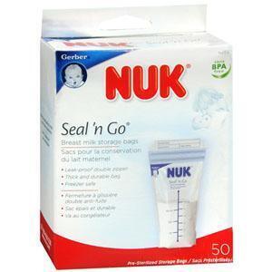 Nuk / Gerber Seal n' Go Breast Milk Storage Bags 50 count - All