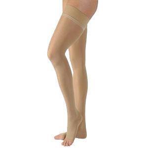 Jobst Ultrasheer 20-30 mmHg Med Honey Thigh High Silicone Dot Open Toe Band - All