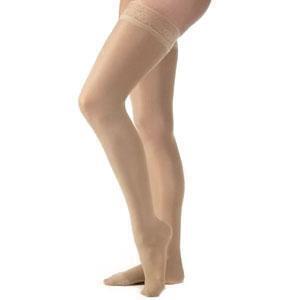 Jobst Ultrasheer 30-40 mmHg Med Suntan Thigh High Silicone Lace Strip - All