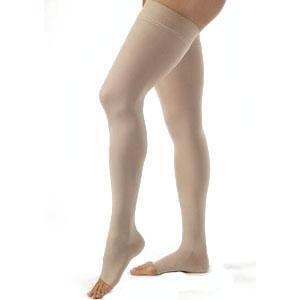 Jobst Opaque 15-20 mmHg Large Natural Thigh High Silicone Dot Open Toe Band - All