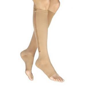 Jobst Ulcercare Medium Beige Knee High Open Toe Right Side Zipper - All