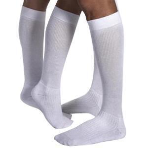 Jobst ActiveWear Knee High Socks Moderate Compression Closed Toe Cool White Large 1 Pair - All