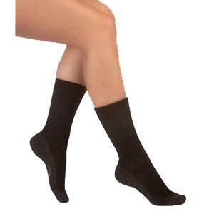 Silver Sole Support Sock 12-16 Lrg Crew Black - All