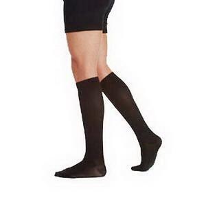 Knee High Cotton Sock 15-20 Full Foot Size 5 Black - All