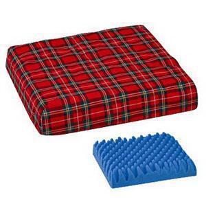 Convoluted Wheelchair Seat Pad 16X18x4 Plaid Cover - All
