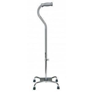 Lumex Low Profile Quad Cane with Small Base Silver - All