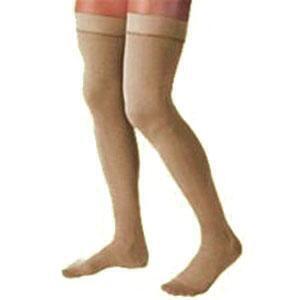 Jobst Relief 15-20 mmHg Thigh High Silicone Open Toe Large Beige - All