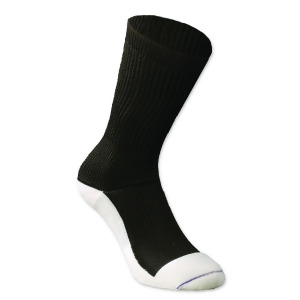 Euros Rx Diabetic Crew Socks Medium Black with White - All