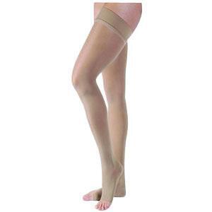 Jobst Ultrasheer 20-30 mmHg Med Natural Thigh High Petite Silicone Dot Open Toe Band - All