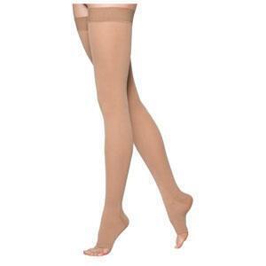 Cotton Comfort Thigh-High with Grip-Top 30-40 Medium Long Open Crispa - All