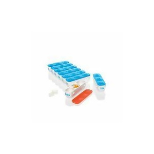 Daybox Weekly Travel Pill Case with 8 Clip-On 3-Compartment Day Boxes - All