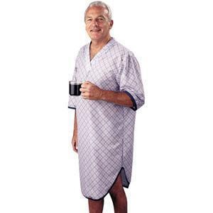 Sleepshirt Men's Patient Gown Large/X-Large Blue Plaid - All