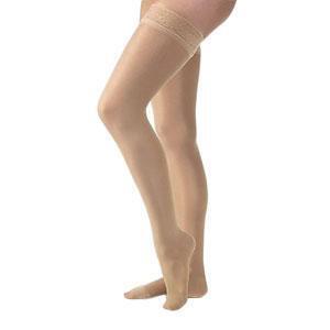 Jobst Ultrasheer 20-30 mmHg Med Espresso Thigh High Silicone Lace Strip - All