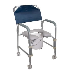 Drive Medical Lightweight Portable Shower Chair Commode with Casters - All