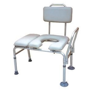 Drive Medical Padded Seat Transfer Bench with Commode Opening - All