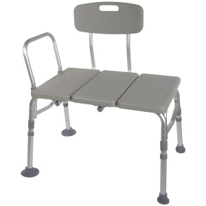 Drive Medical Plastic Tub Transfer Bench with Adjustable Backrest - All