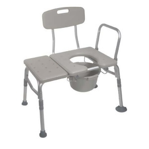Drive Medical Combination Plastic Transfer Bench with Commode Opening - All