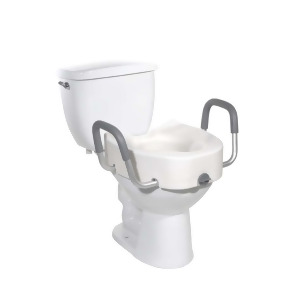 Drive Medical Raised Toilet Seat with Padded Armrests - All