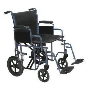 Drive Medical Bariatric Heavy Duty Transport Wheelchair with Swing Away Footrest 20 Seat Blue - All