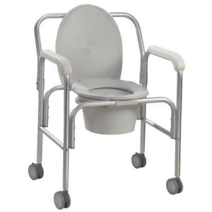 Aluminum Commode with Reclining Back - All