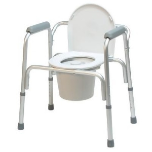 Lumex 2195A-4 3-in-1 Aluminum Commode with Removable Back Bar Pack of 4 - All